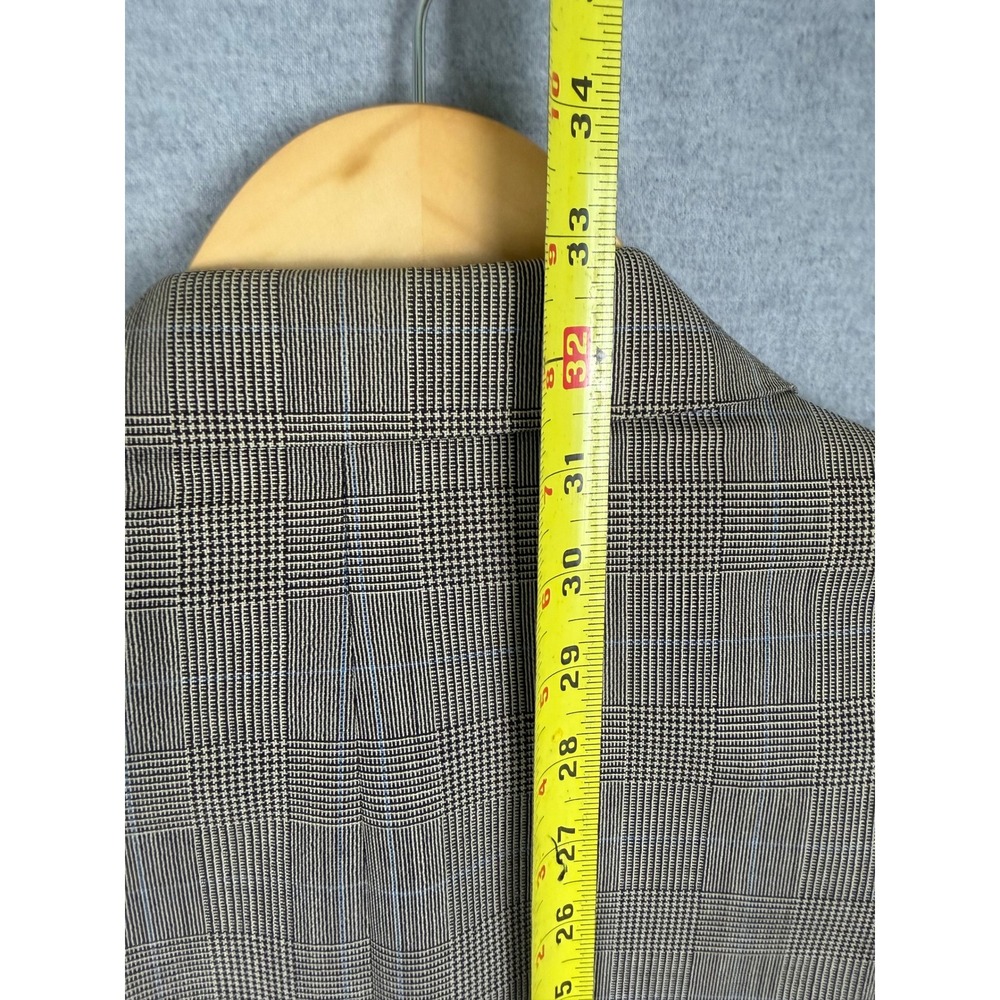 Vintage Brooks Brothers Mens 40R Wool Glen Plaid Blazer Sport Coat Tan Blue - Picture 9 of 11